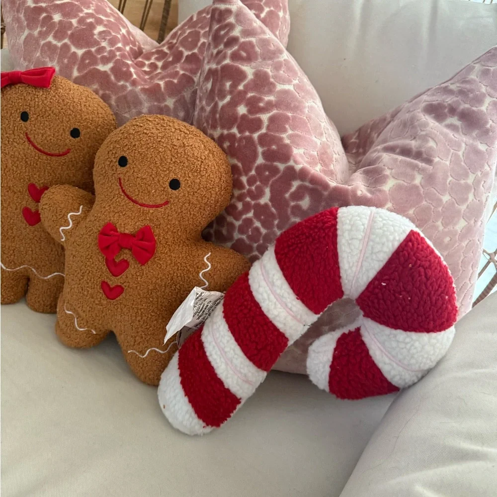 Target Gingerbread Plush girl boy Set with Candy Cane